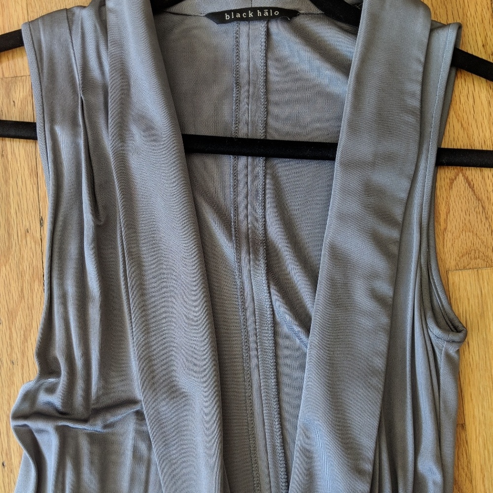 Black Halo XS Beautiful Silver Draped Dress New